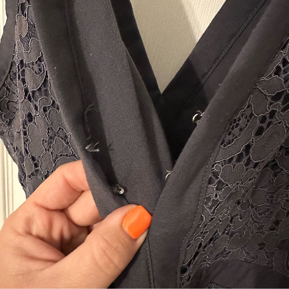 Free People Navy Lace Mini Dress - Picture 3 of 7